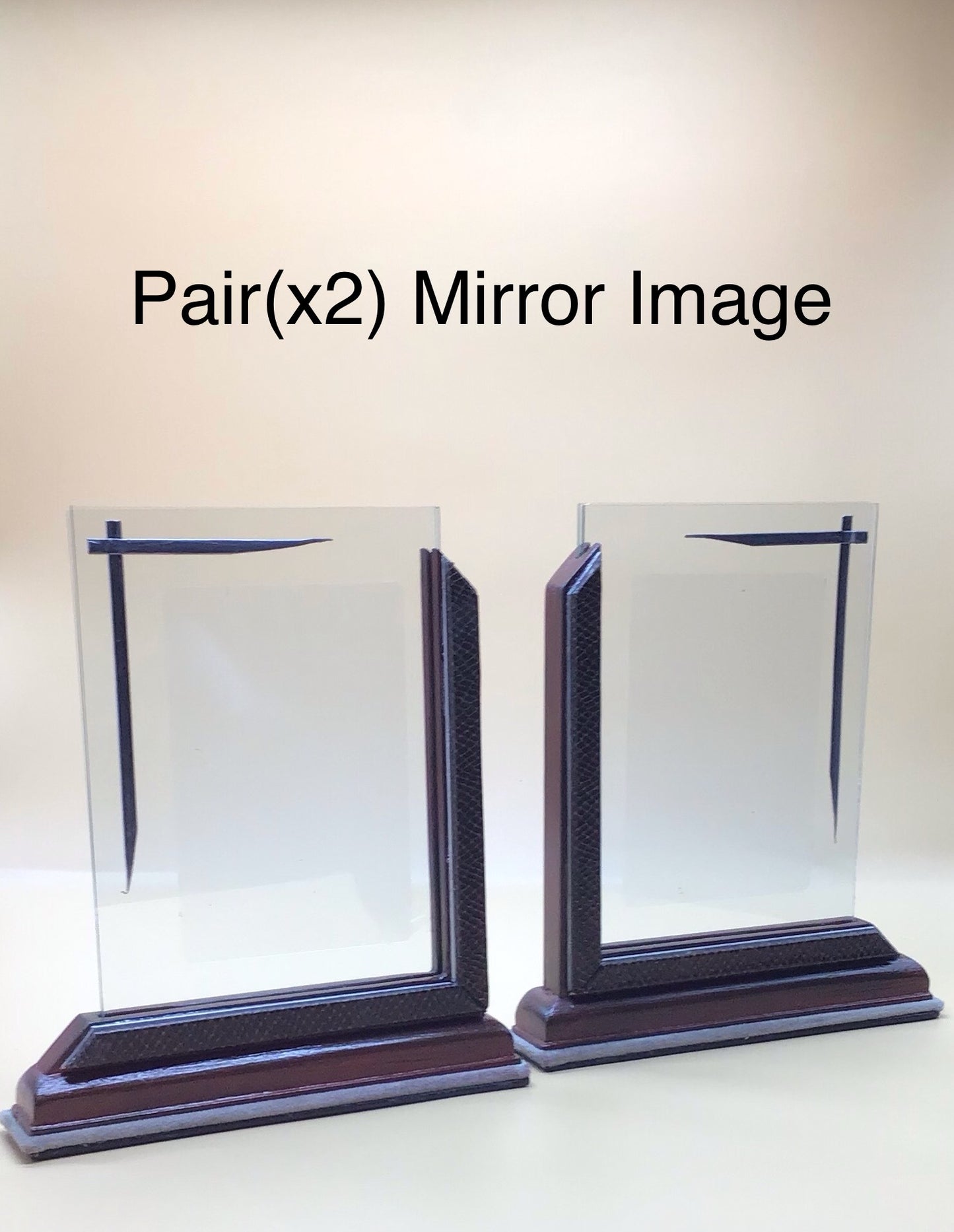 Pair (X2) of Mirror Image Art Deco Leather Photo Frames