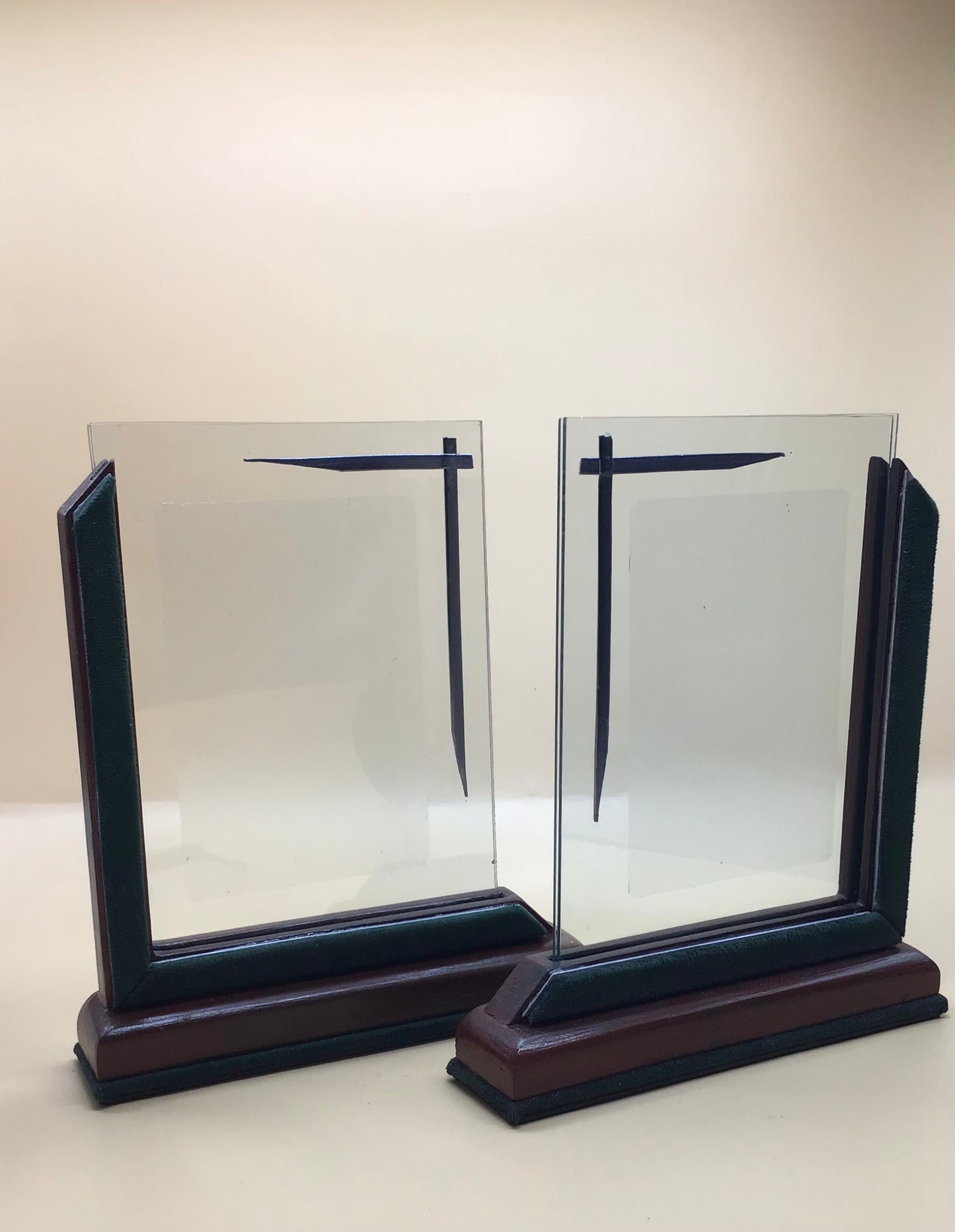 Pair (X2) of Mirror Image Art Deco Velvet Photo Frames