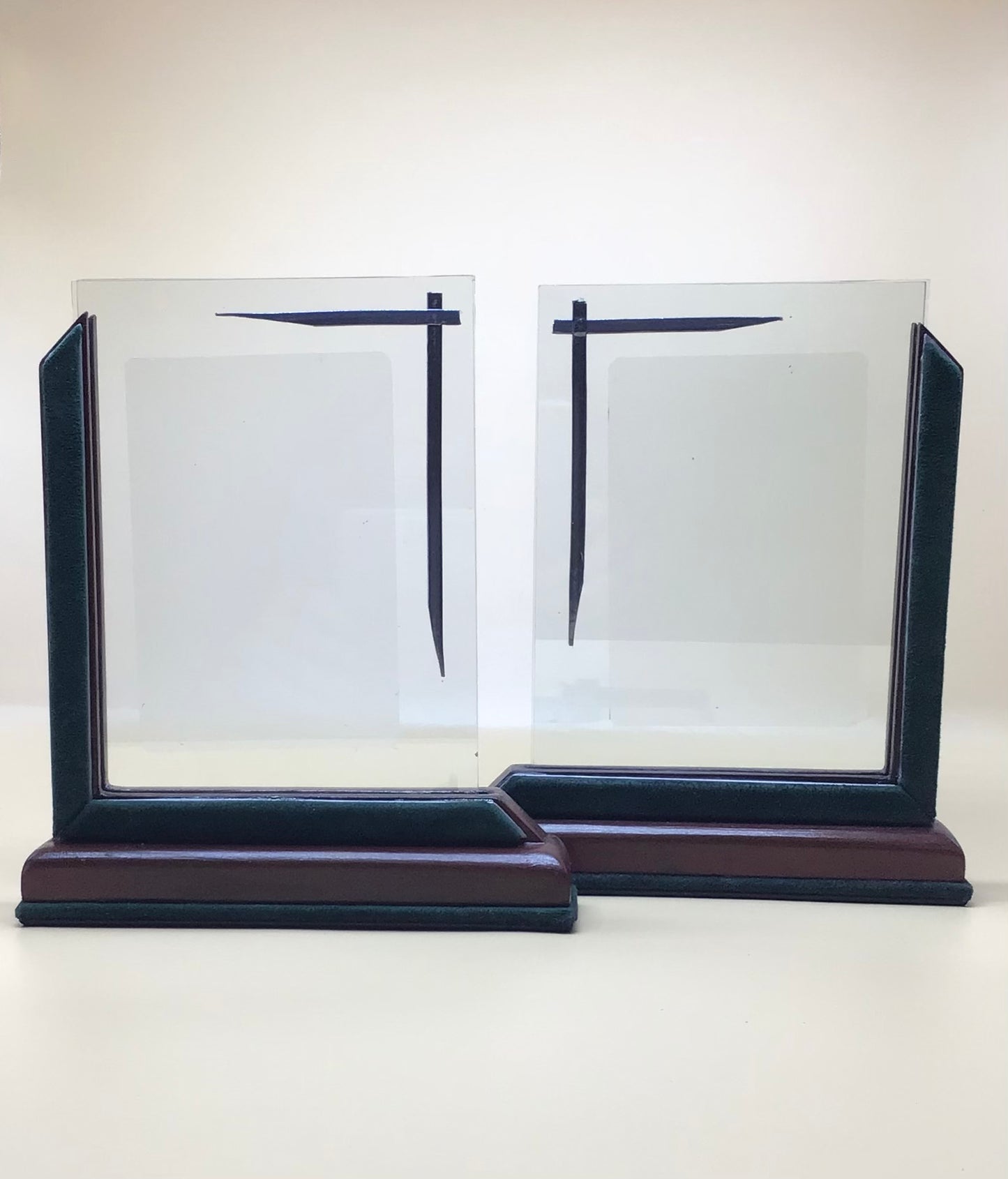 Pair (X2) of Mirror Image Art Deco Velvet Photo Frames