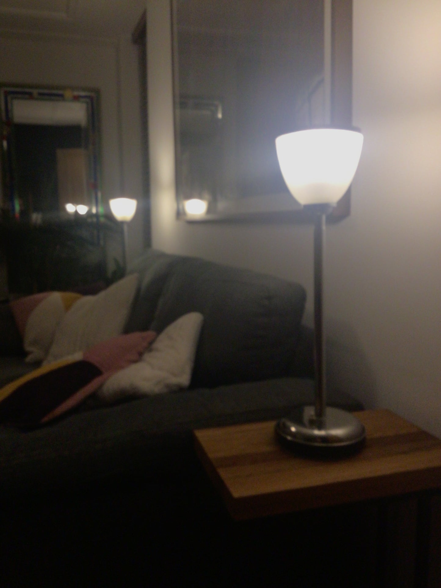 Pair of Chrome Art Deco Uplights