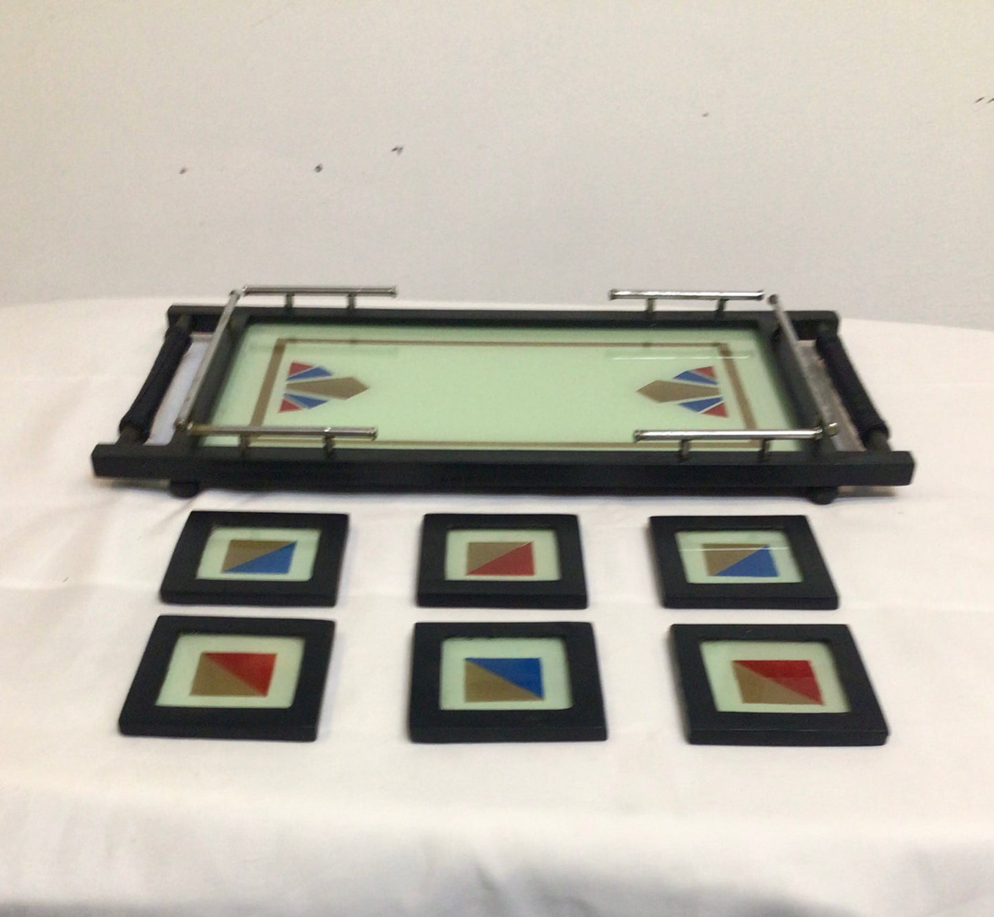 Art Deco Cocktail Tray and Coasters