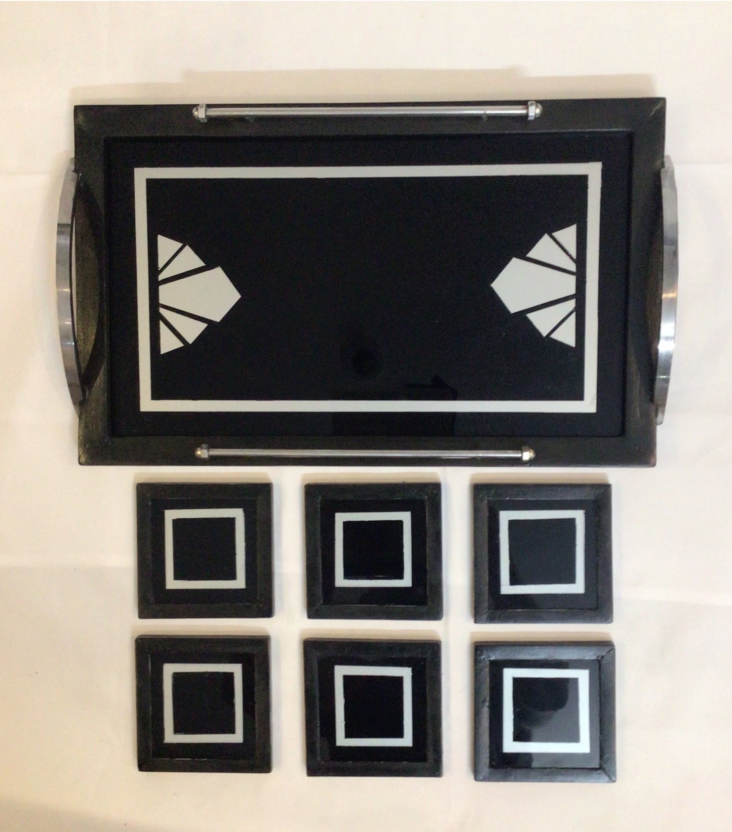 Art Deco Tray/Coaster Set