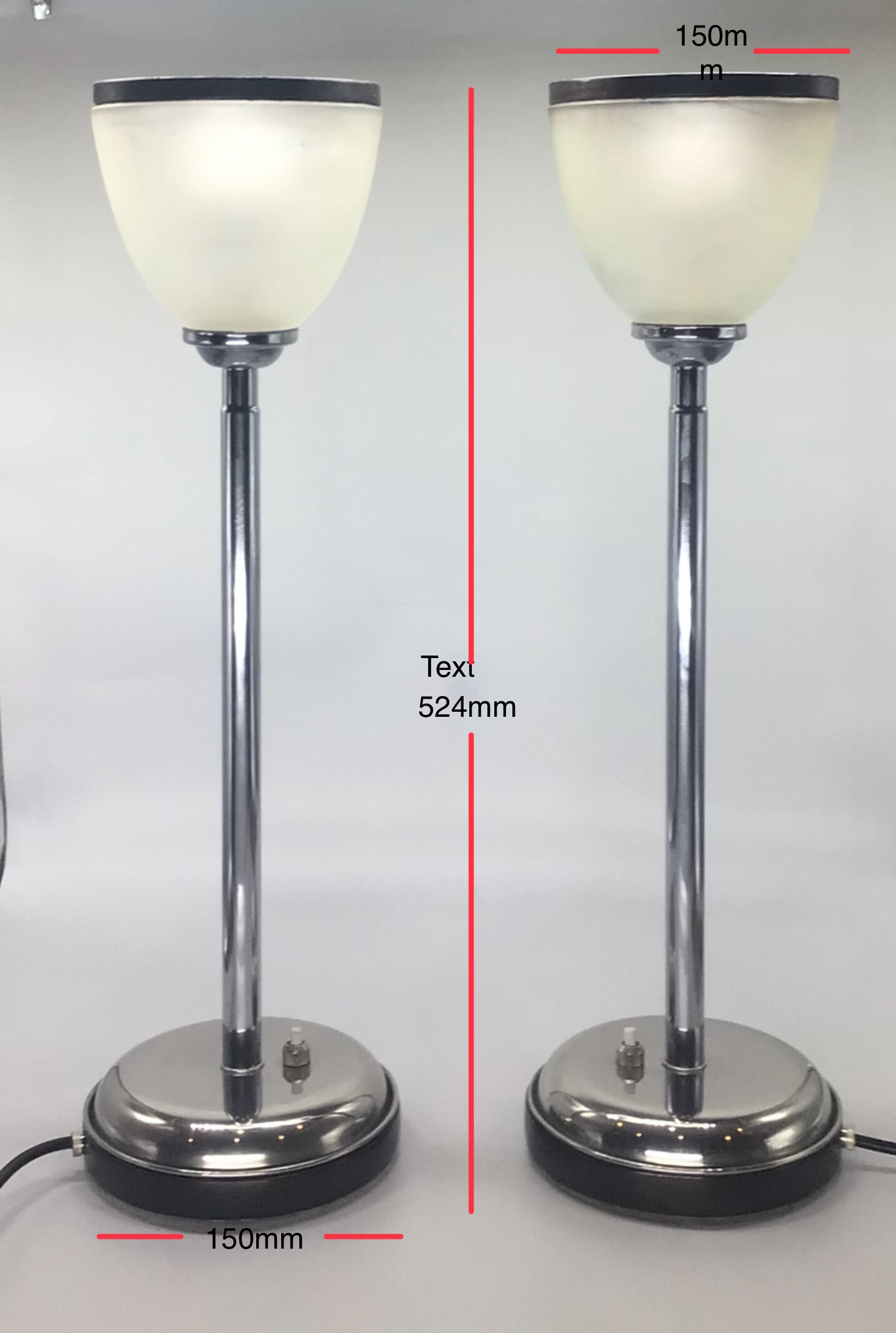 Pair of Chrome Art Deco Uplights