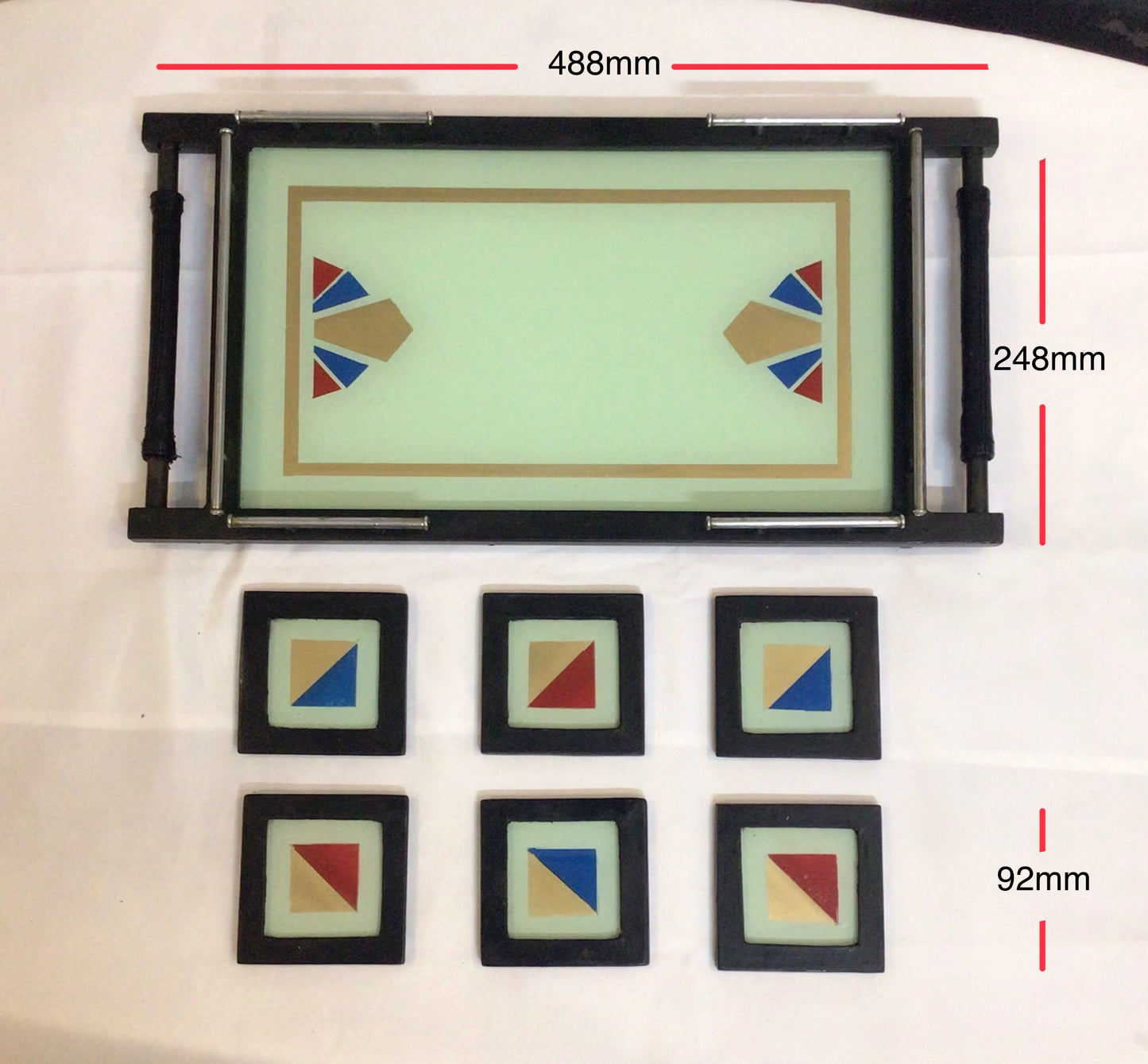 Art Deco Cocktail Tray and Coasters