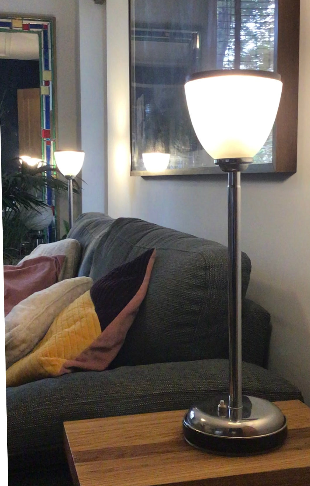 Pair of Chrome Art Deco Uplights