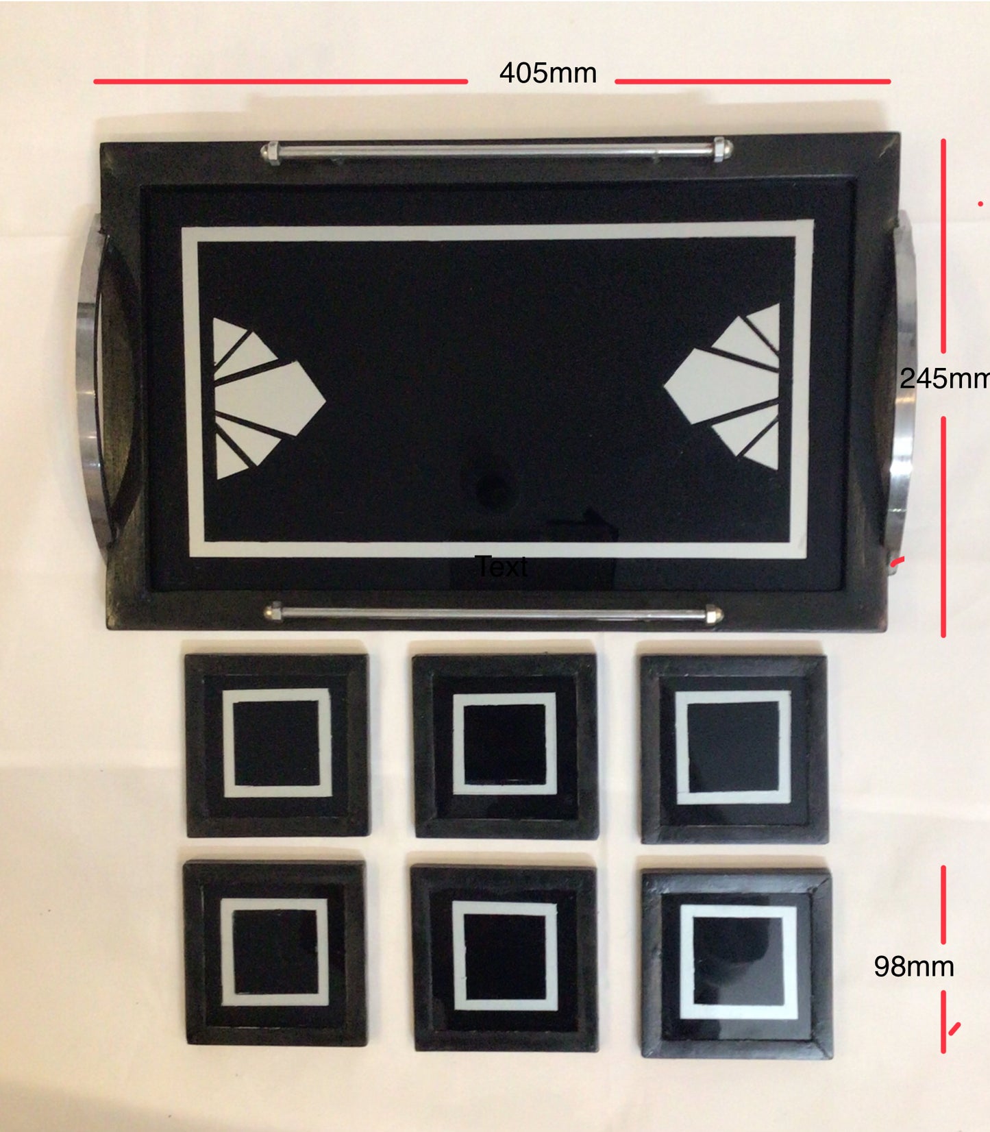 Art Deco Tray/Coaster Set