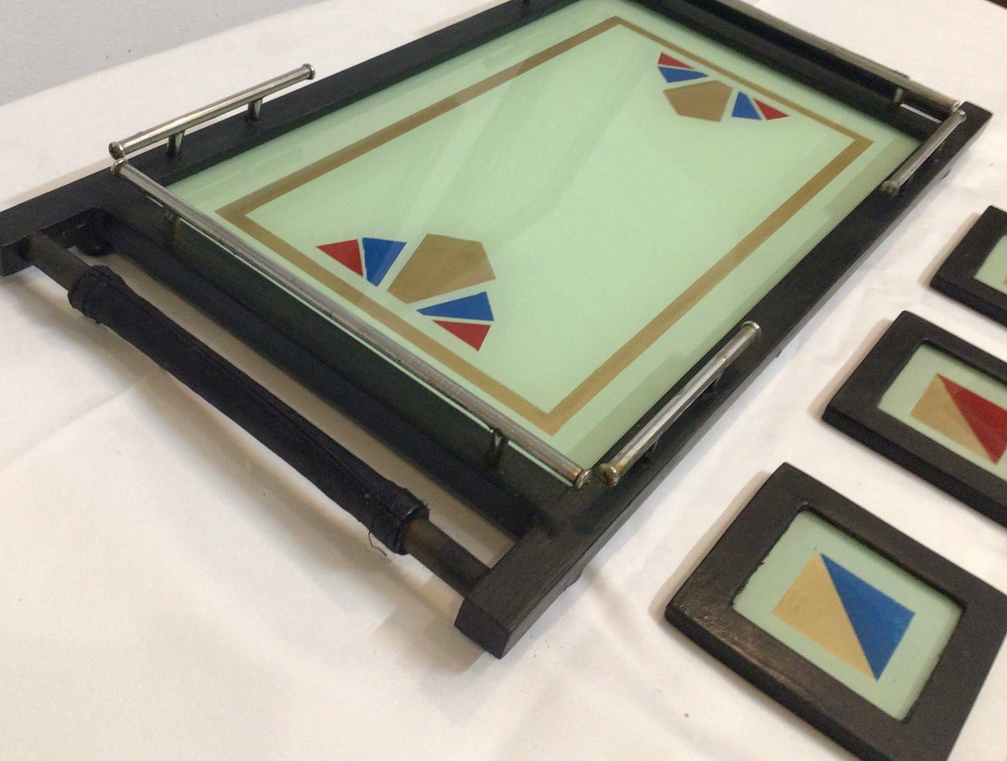 Art Deco Cocktail Tray and Coasters