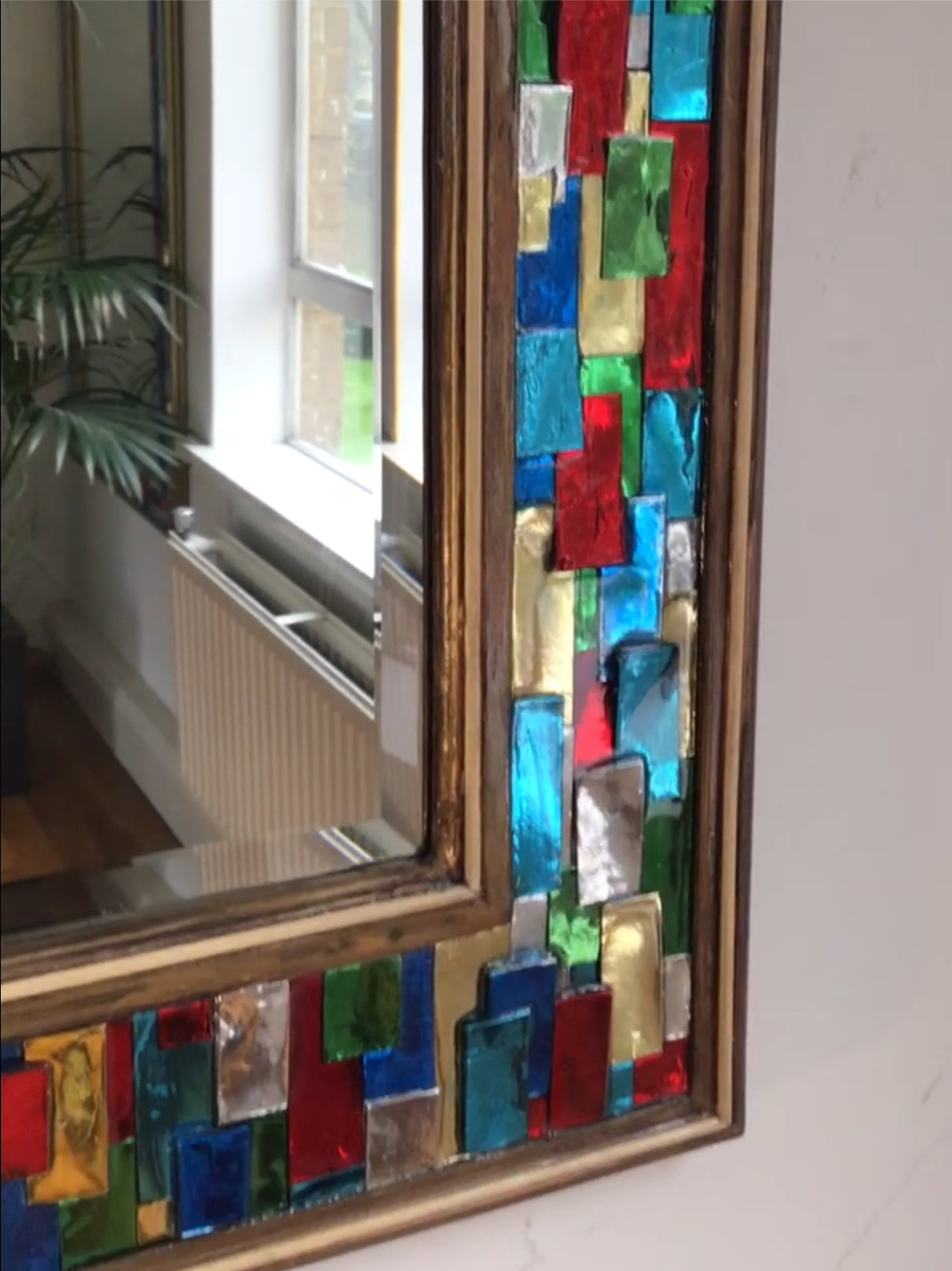 Multicoloured Harlequin Bevelled Wall Mirror