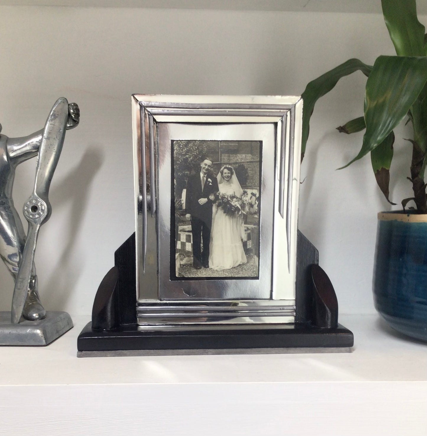 Art Deco design Silver Photo Frame