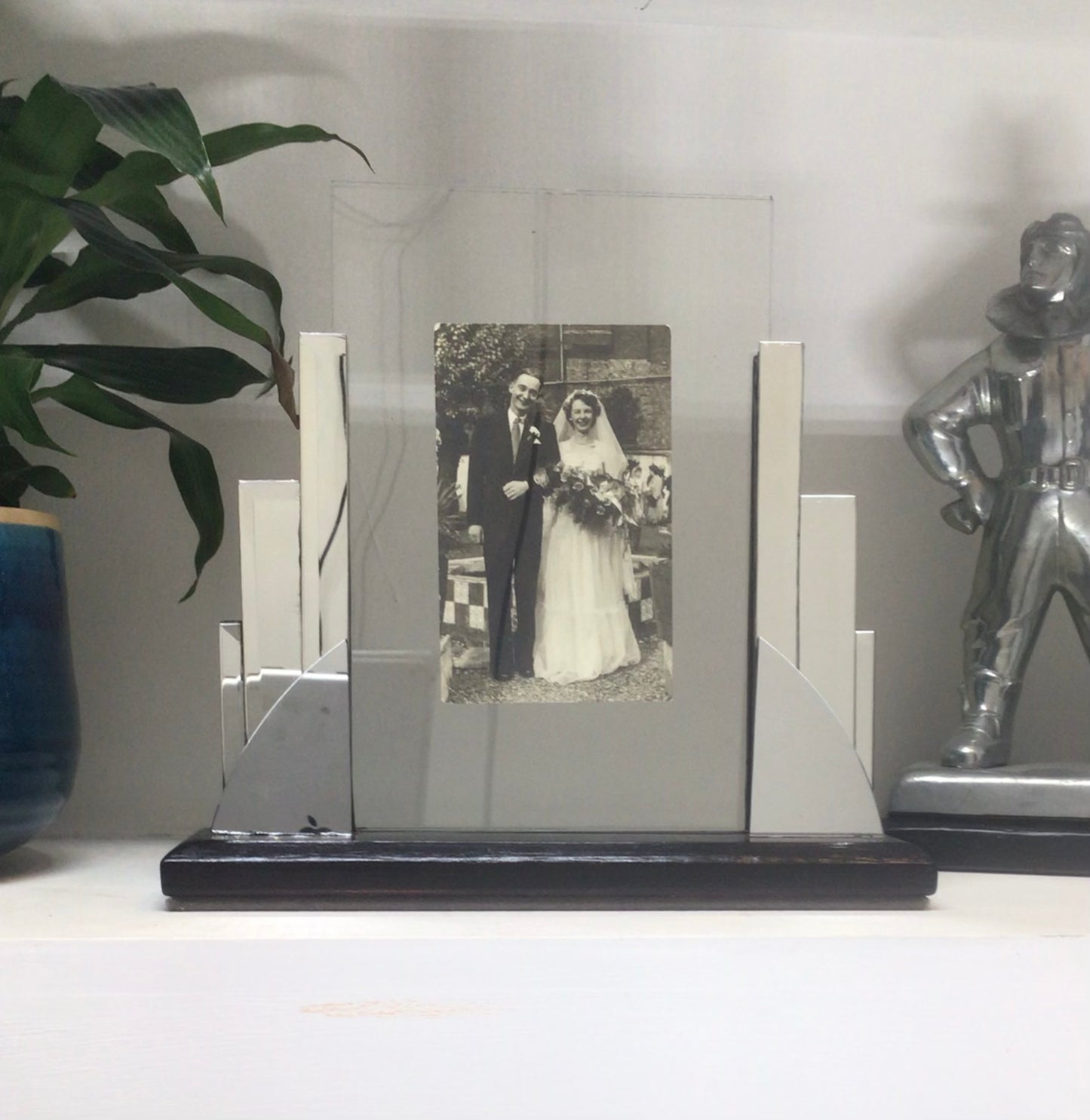 Art Deco Style Mirrored Photo Frame