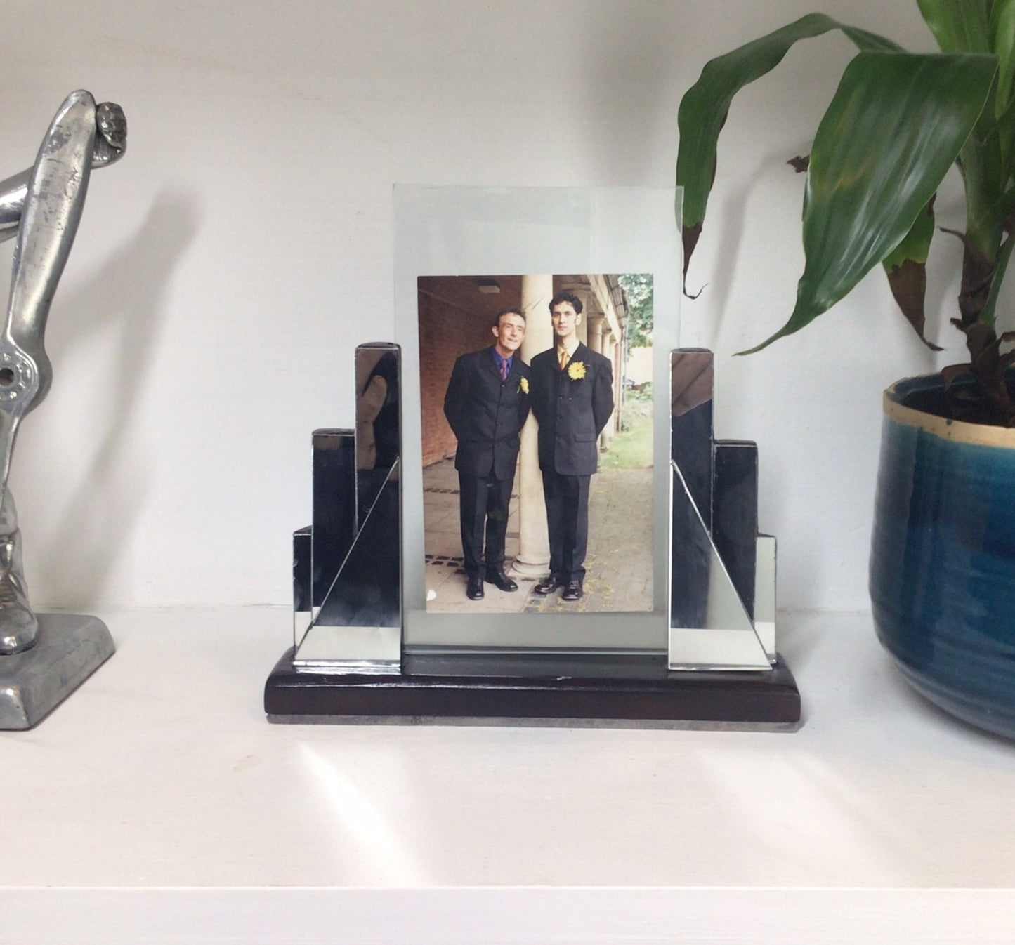Art Deco Design Mirrored Photo Frame