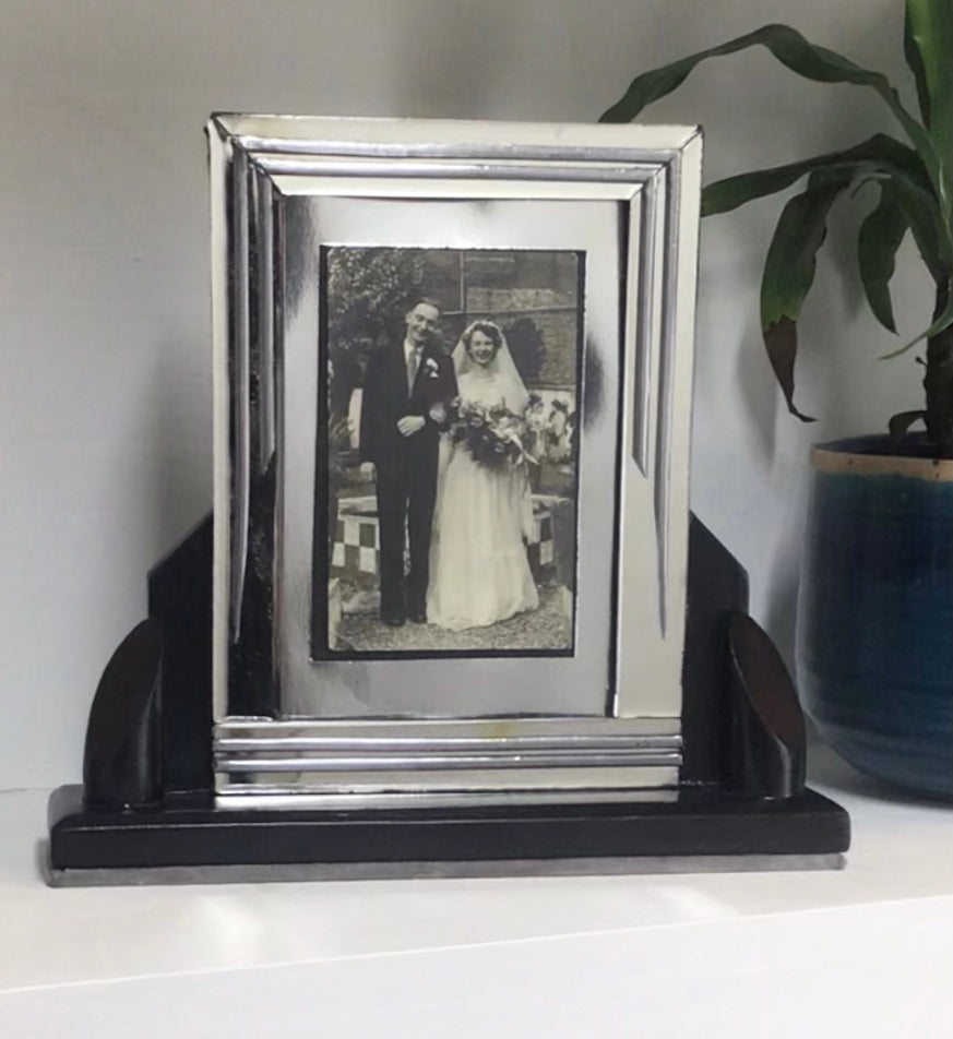 Art Deco design Silver Photo Frame