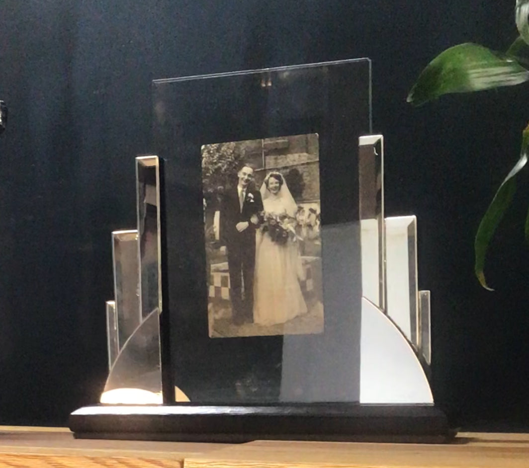 Art Deco Style Mirrored Photo Frame