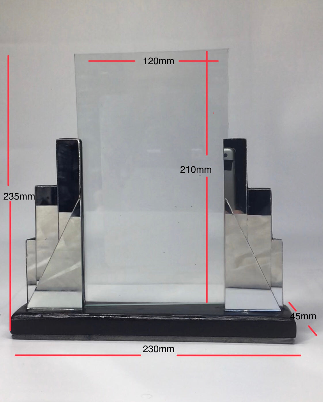 Art Deco Design Mirrored Photo Frame