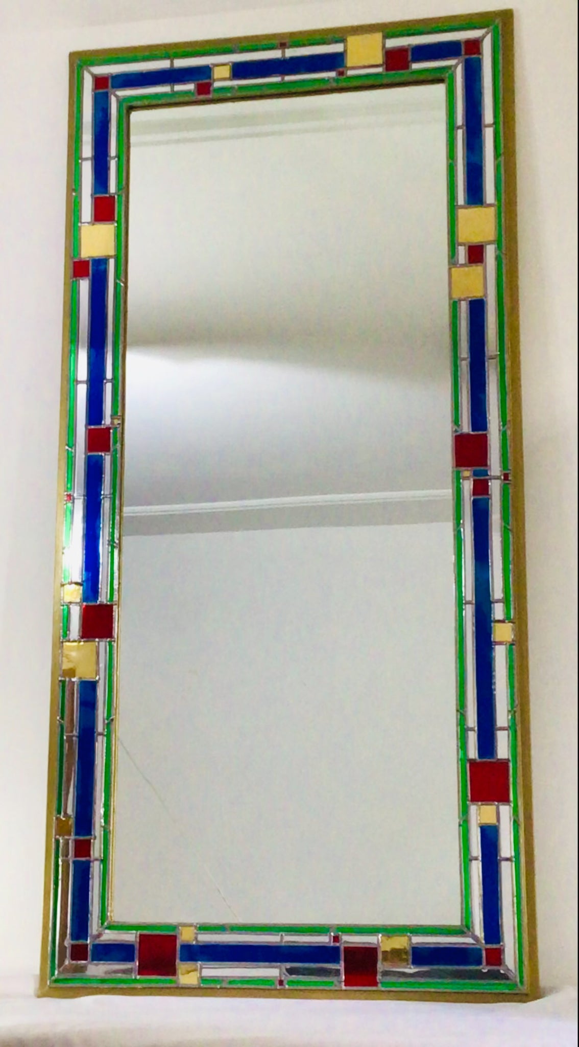 Large Art Deco Style Colourful Wall Mirror