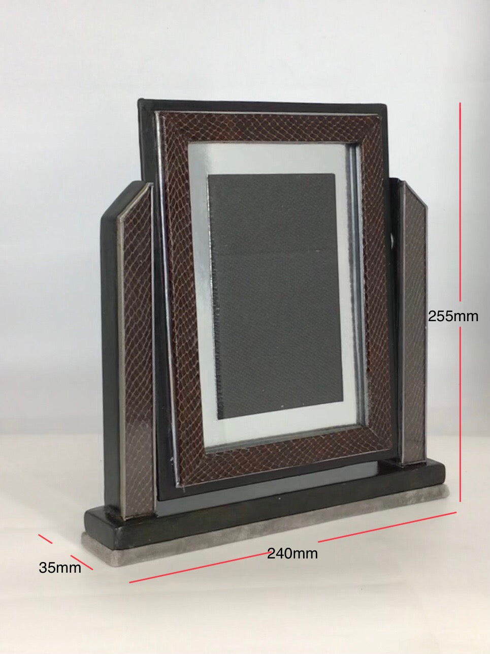 Embossed Leather Art Deco Swivel Photo Frame