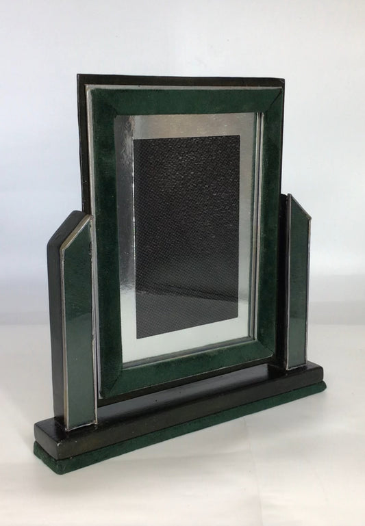 Green Velvet Art Deco Swivel Photo Frame