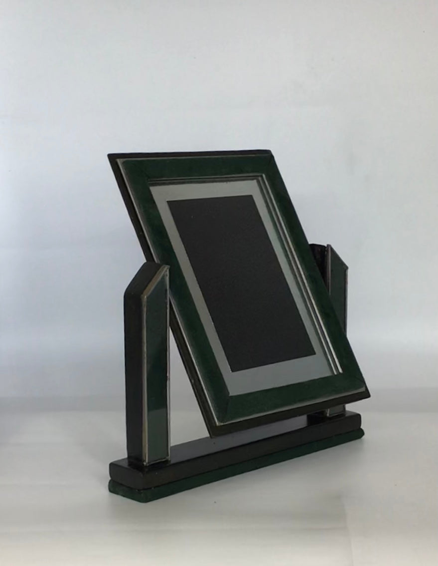 Green Velvet Art Deco Swivel Photo Frame