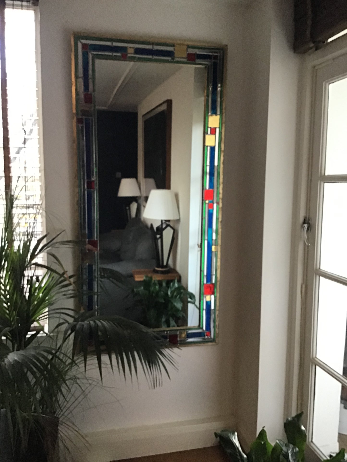 Large Art Deco Style Colourful Wall Mirror