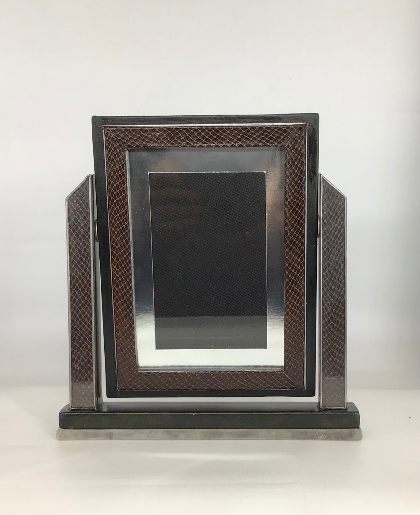 Embossed Leather Art Deco Swivel Photo Frame