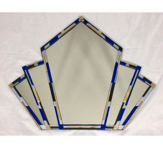 Enamelled Art Deco Fan Mirror