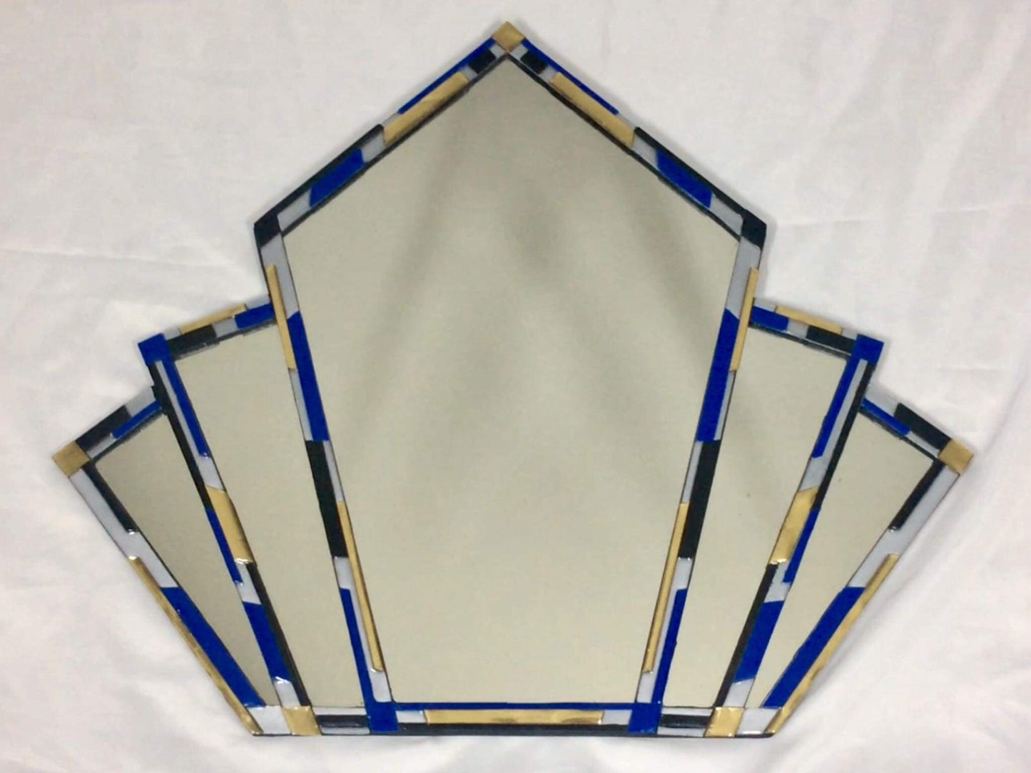 Enamelled Art Deco Fan Mirror