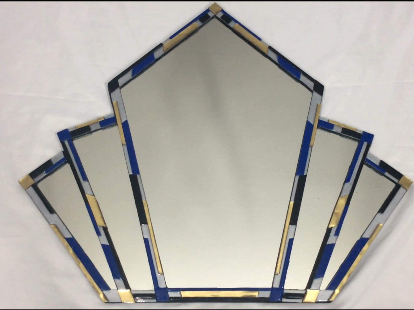 Enamelled Art Deco Fan Mirror