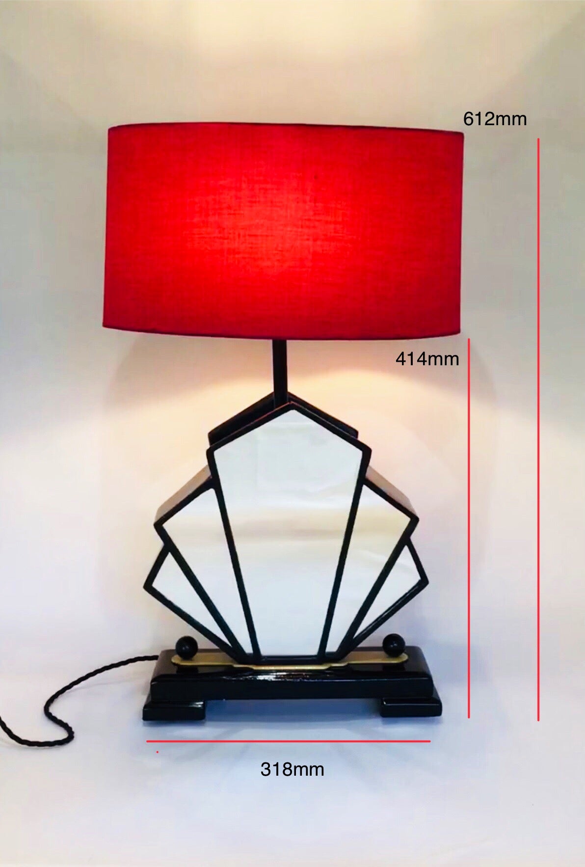 Arts Deco Fan-Mirror Table Lamp