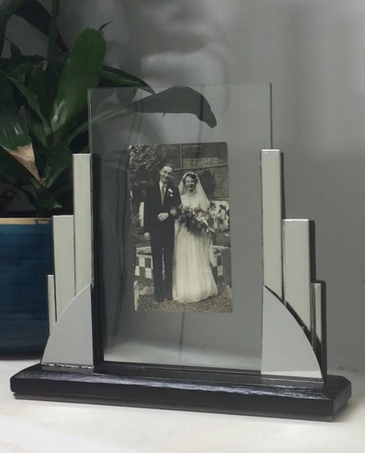 Art Deco Style Mirrored Photo Frame