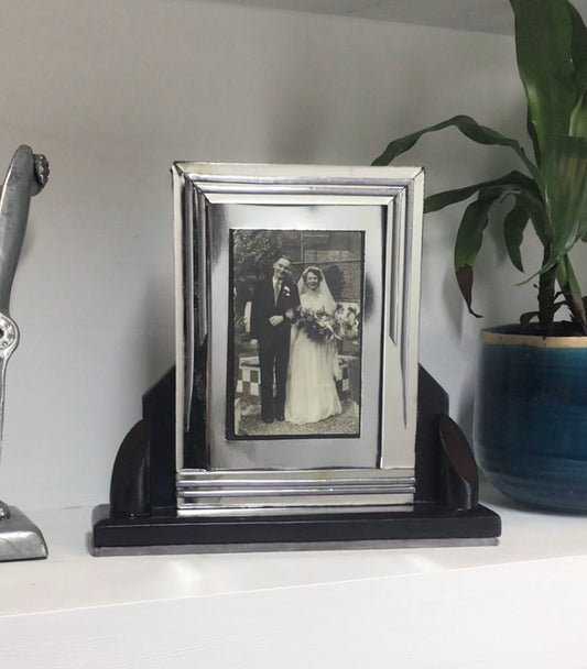 Art Deco design Silver Photo Frame