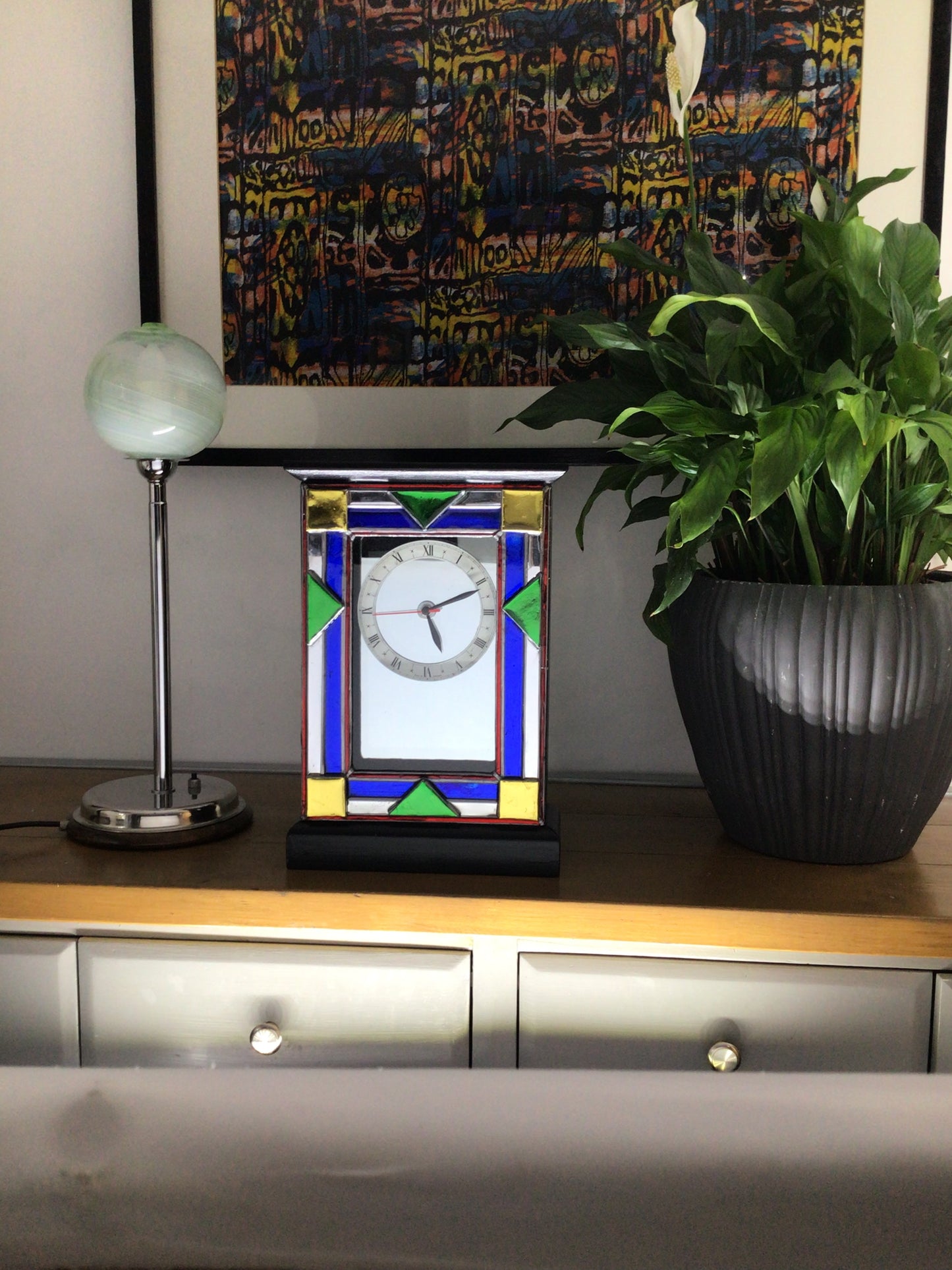 Large Arts and Craft Style Mantle Clock