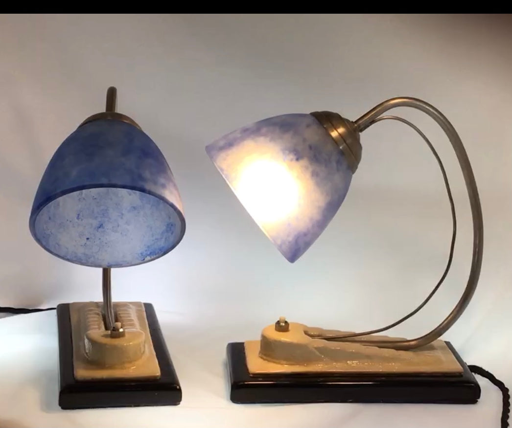 Art Deco ‘Egyptian’ Bedside Lamps (Pair)