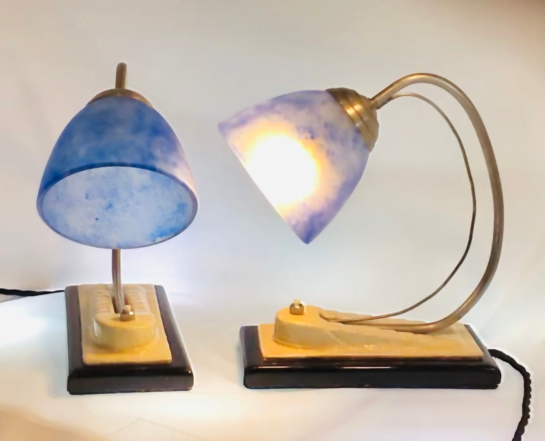 Art Deco ‘Egyptian’ Bedside Lamps (Pair)