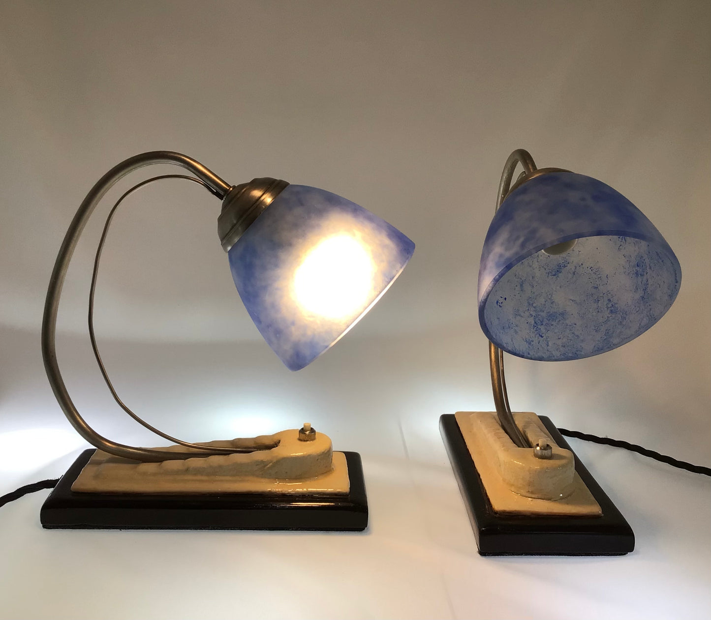 Art Deco ‘Egyptian’ Bedside Lamps (Pair)