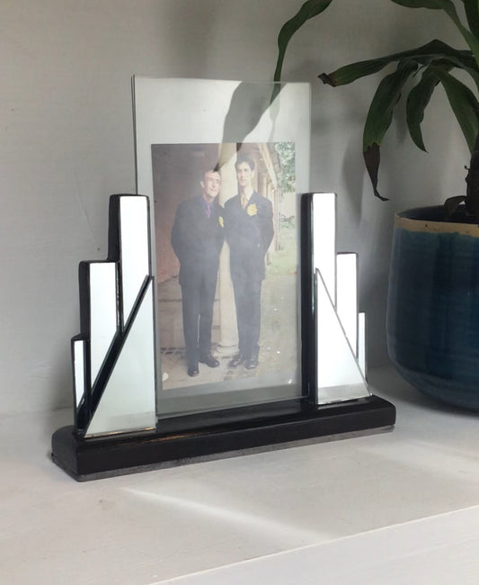 Art Deco Design Mirrored Photo Frame