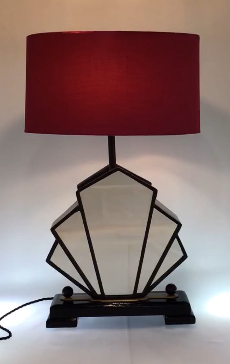 Arts Deco Fan-Mirror Table Lamp